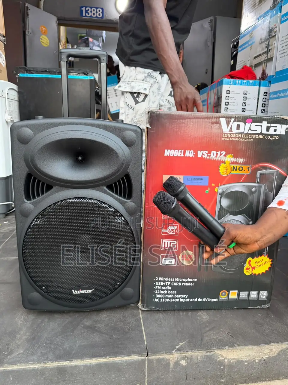 Voistar D-12 Enceinte Bluetooth Portable Haut Parleur - +2 Micros