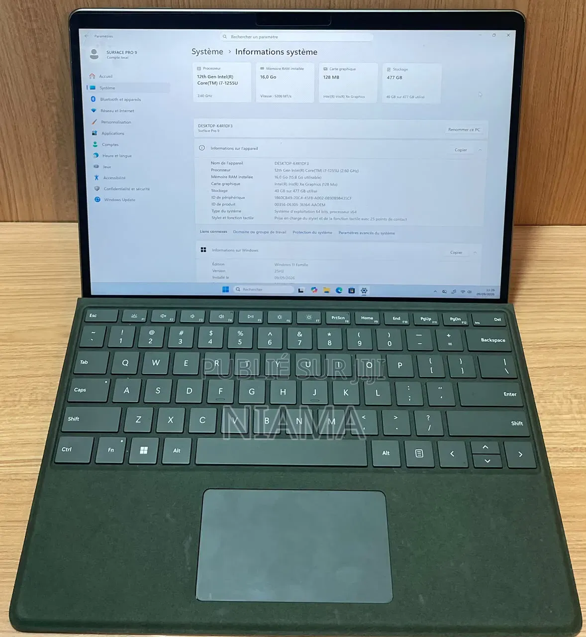 Nouveau Microsoft Surface Pro 9 16GB Intel Core i7 SSD 512GB